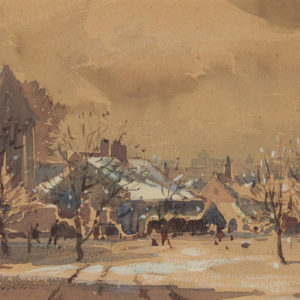 A.C. Leighton "Snow in the Uplands, Victoria" Watercolour, N.D.